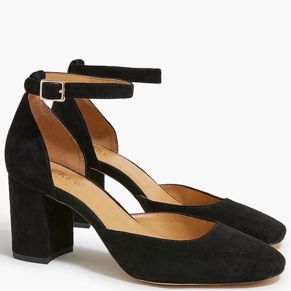 J.Crew Black Ankle-Strap Heels🖤 - Picture 1 of 12